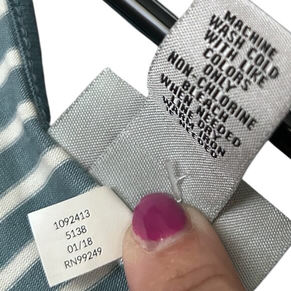 Catherines Women’s 4X Striped Knot Front Maxi Dress Blue White Sleeveless NWT - Picture 4 of 5